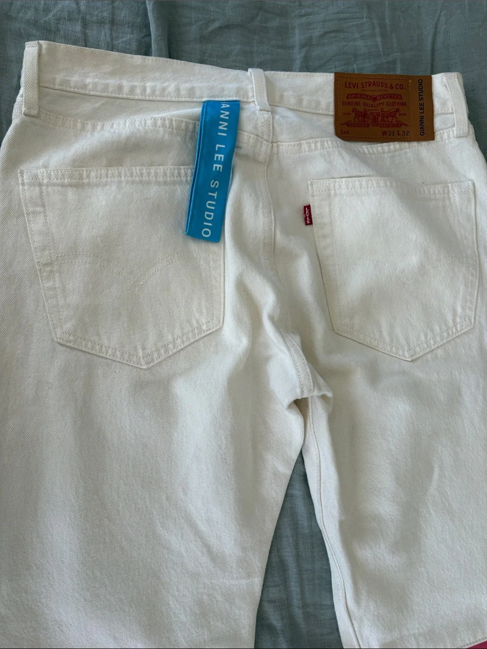 Levi's White Jeans with Multicolor Art Panels